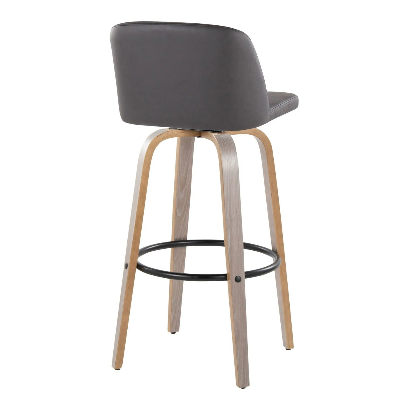 Toriano - Mid-Century Modern Fixed Height BarStool With Round Footrest (Set of 2) by HouseOfZazla