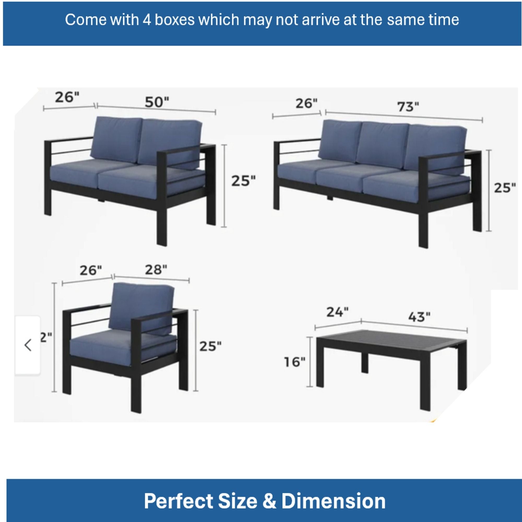 Outdoor Patio Set, All-Weather With Thick Cushions by HouseOfZazla