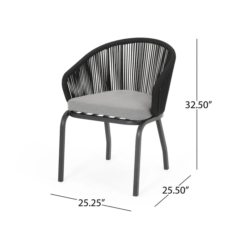Outdoor Wicker Chair With Powder-Coated Iron Legs by HouseOfZazla