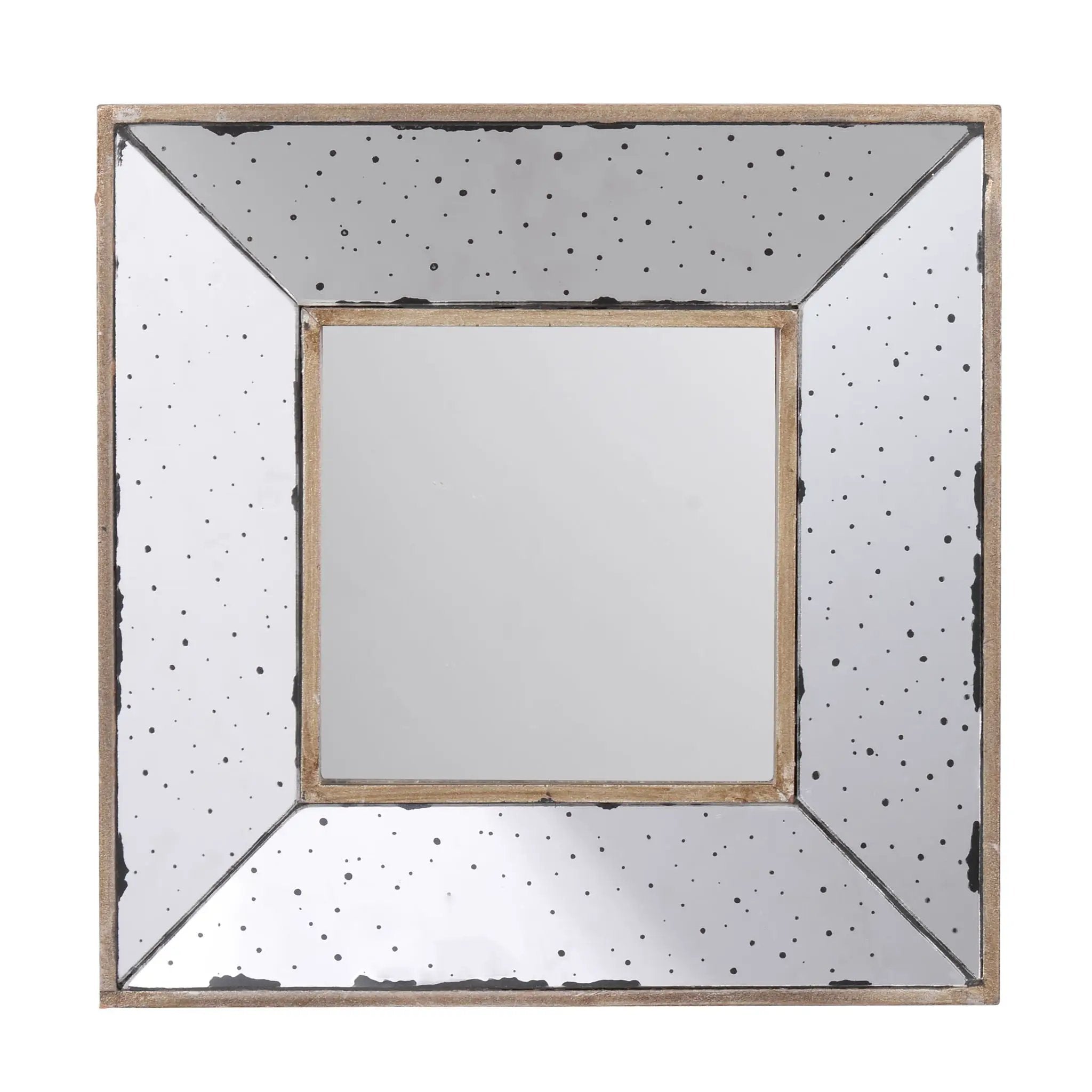Distressed Accent Mirror, Traditional Style Framed Wall Mirror For Living Room by HouseOfZazla