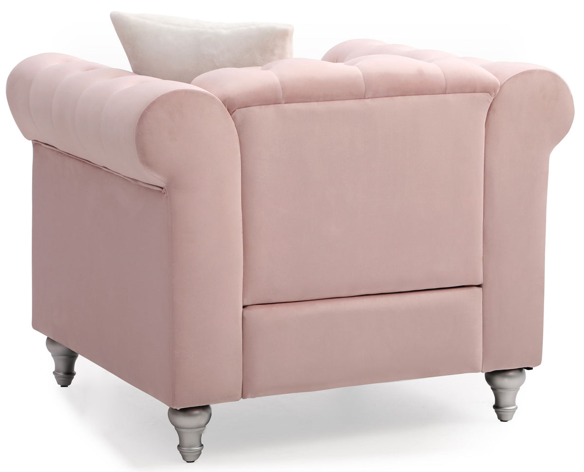 Contemporary Lounge Chair with Faux Jeweled Tufting - Multiple Colors, photo 26 of 26