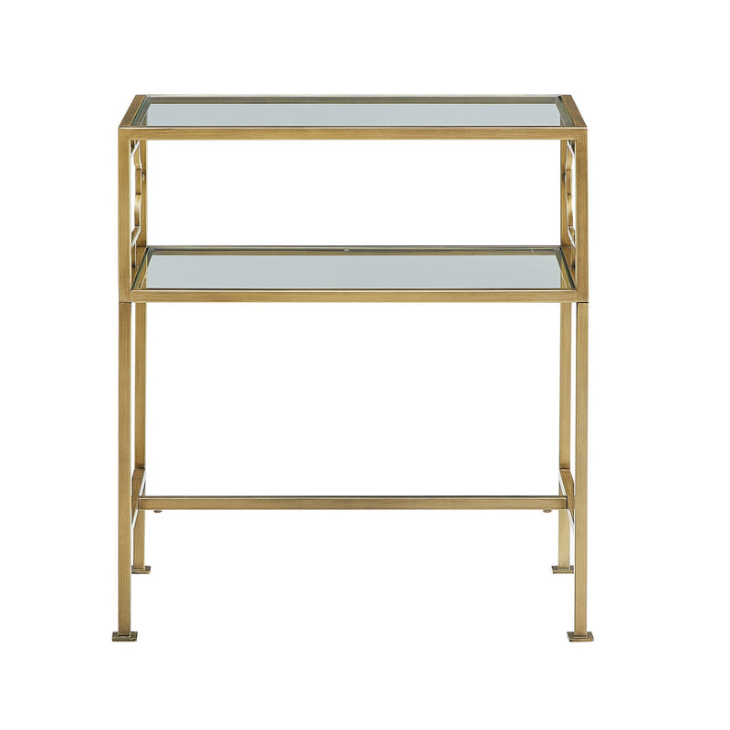 Grifton - Rectangular Glass Accent Table - Antique Gold