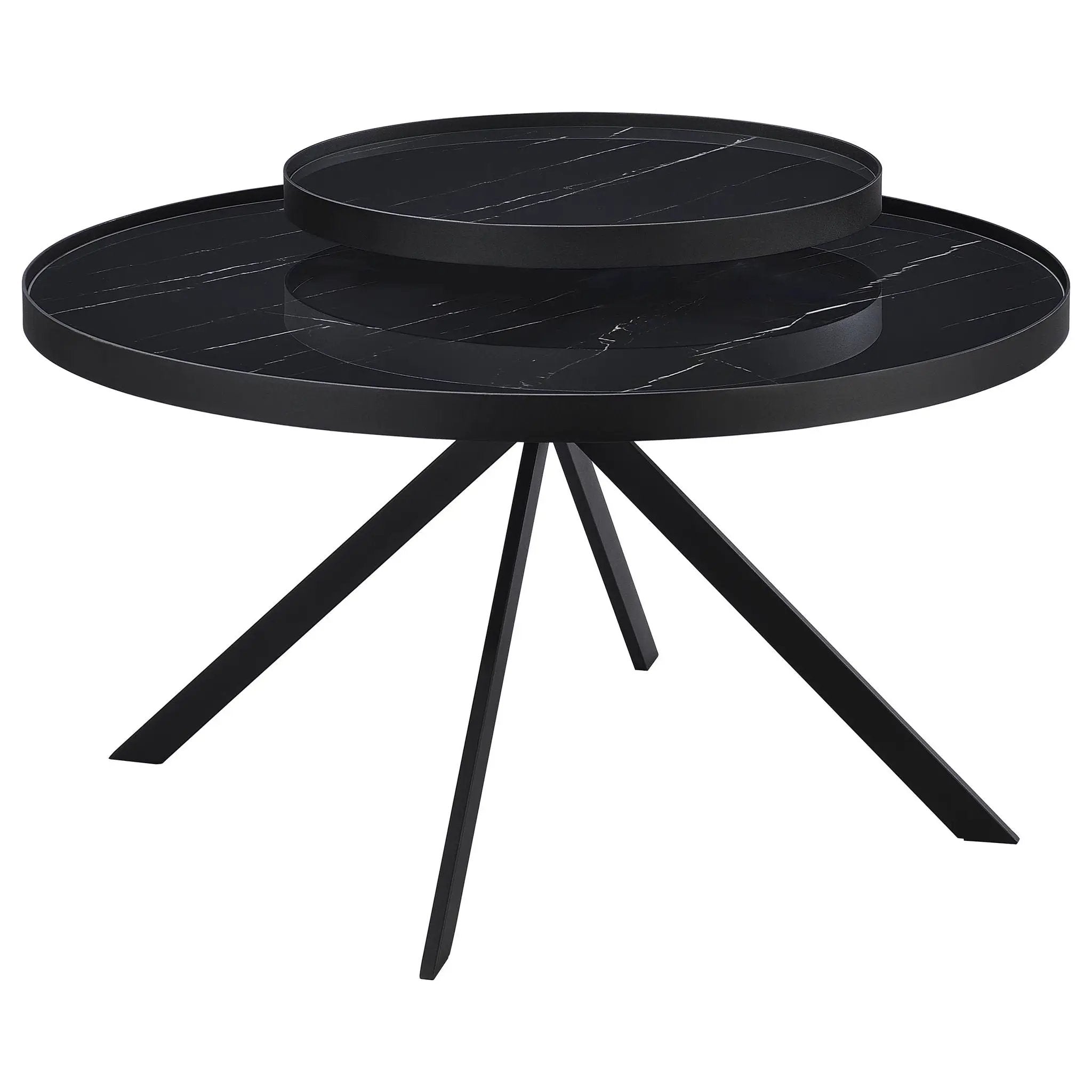 Briggs 2-piece Round Coffee and End Table Set Black by Unique Piece Furniture