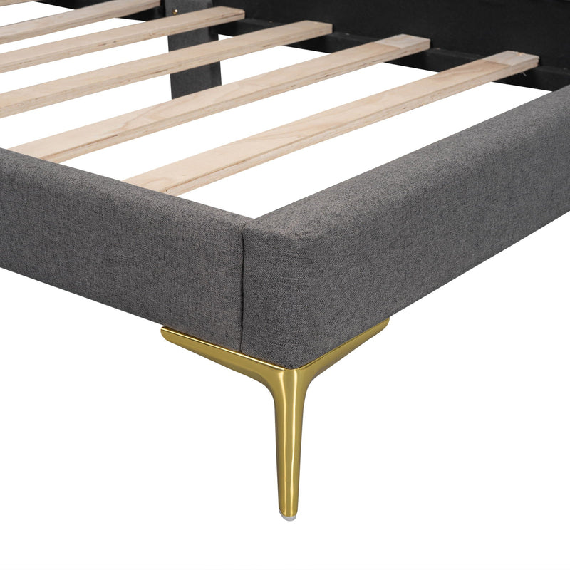 Upholstered Daybed With Headboard And Armrest, Support Legs by HouseOfZazla