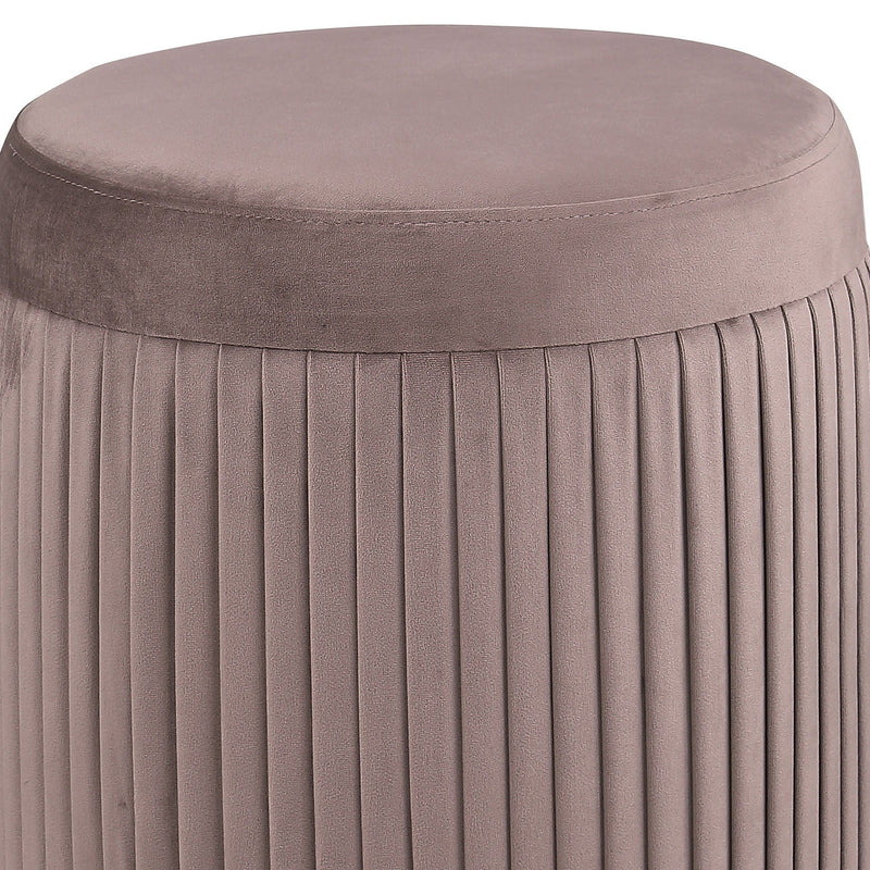 Pescadero - Round Upholstered Ottoman - Mauve by HouseOfZazla