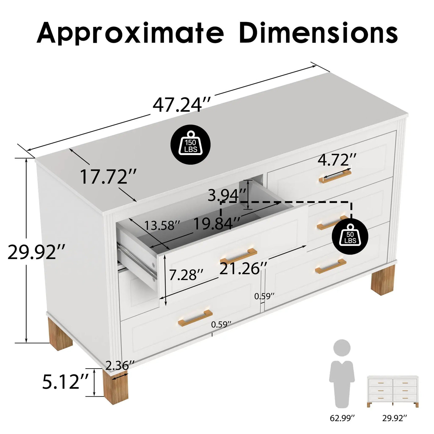 6 Drawer Double Dresser by HouseOfZazla