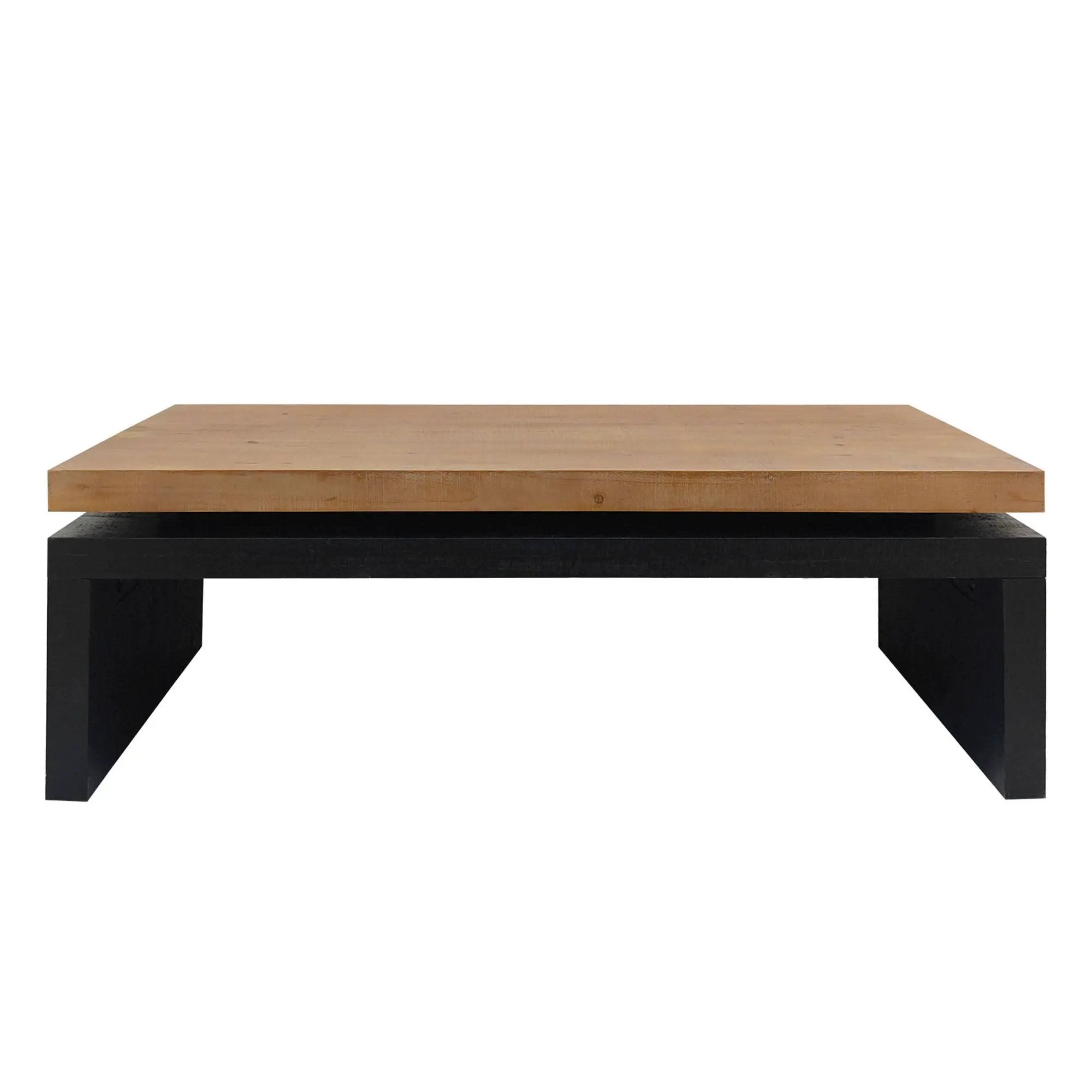 Coffee Table Rectangular Center Table For Living Room - Black / Natural / Multi / Natural Multi / Natural Wood / Natural Wood Wash by Unique Piece Furniture