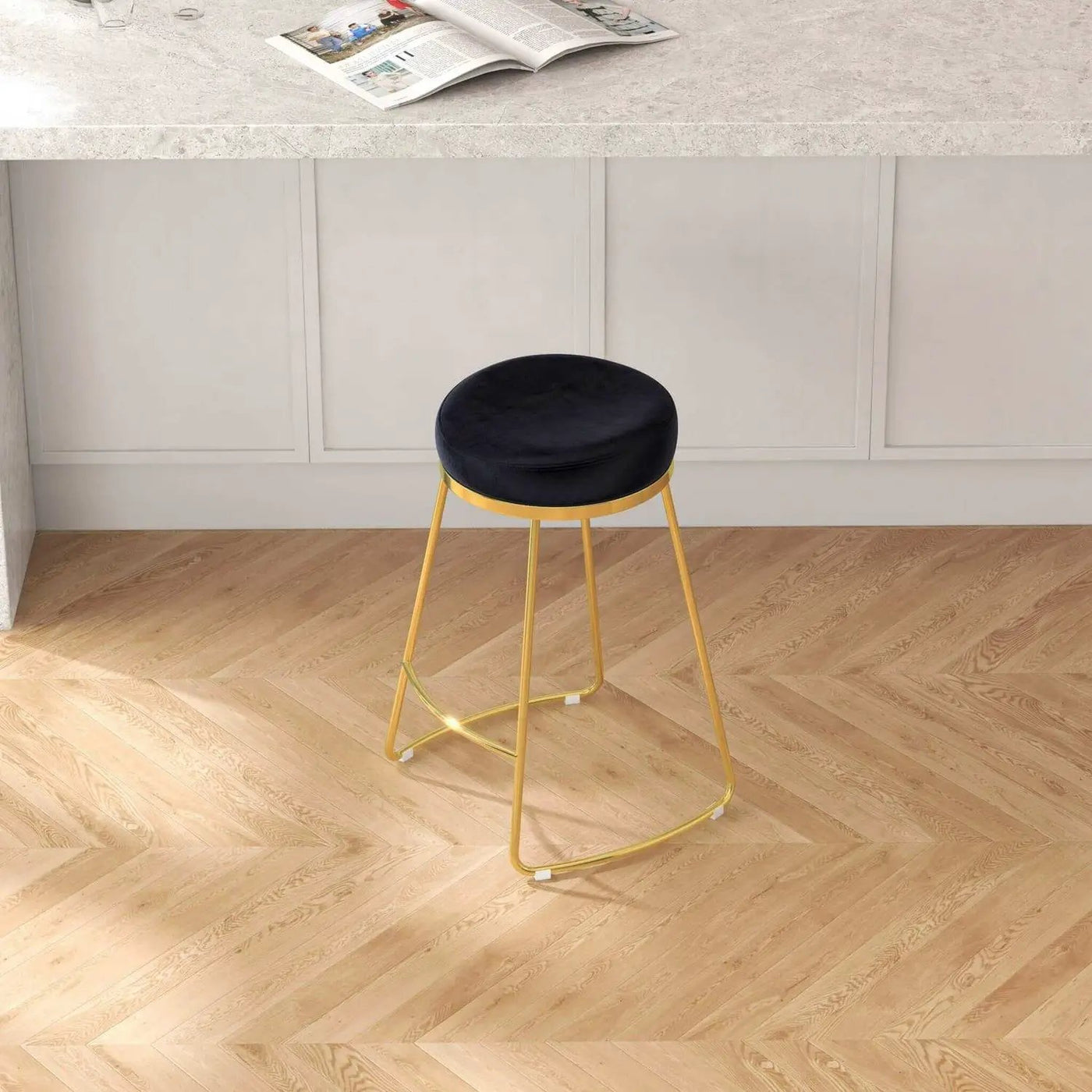 Jane - 26" Mid-Century Modern Luxury Upholstered Stool by HouseOfZazla