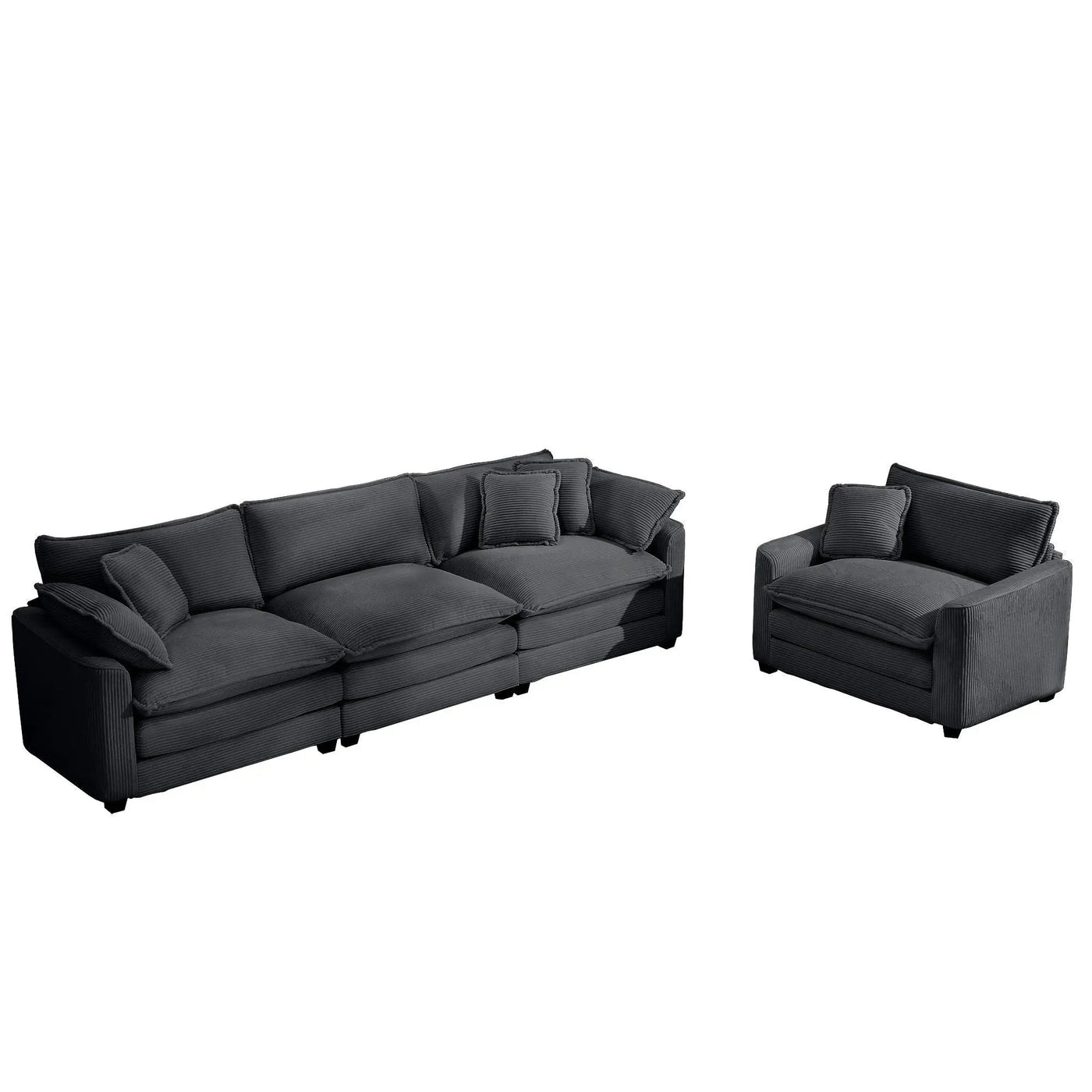 Elegant Oversized Sectional Sofa Set With Deep Seats And Flexible Layout by HouseOfZazla
