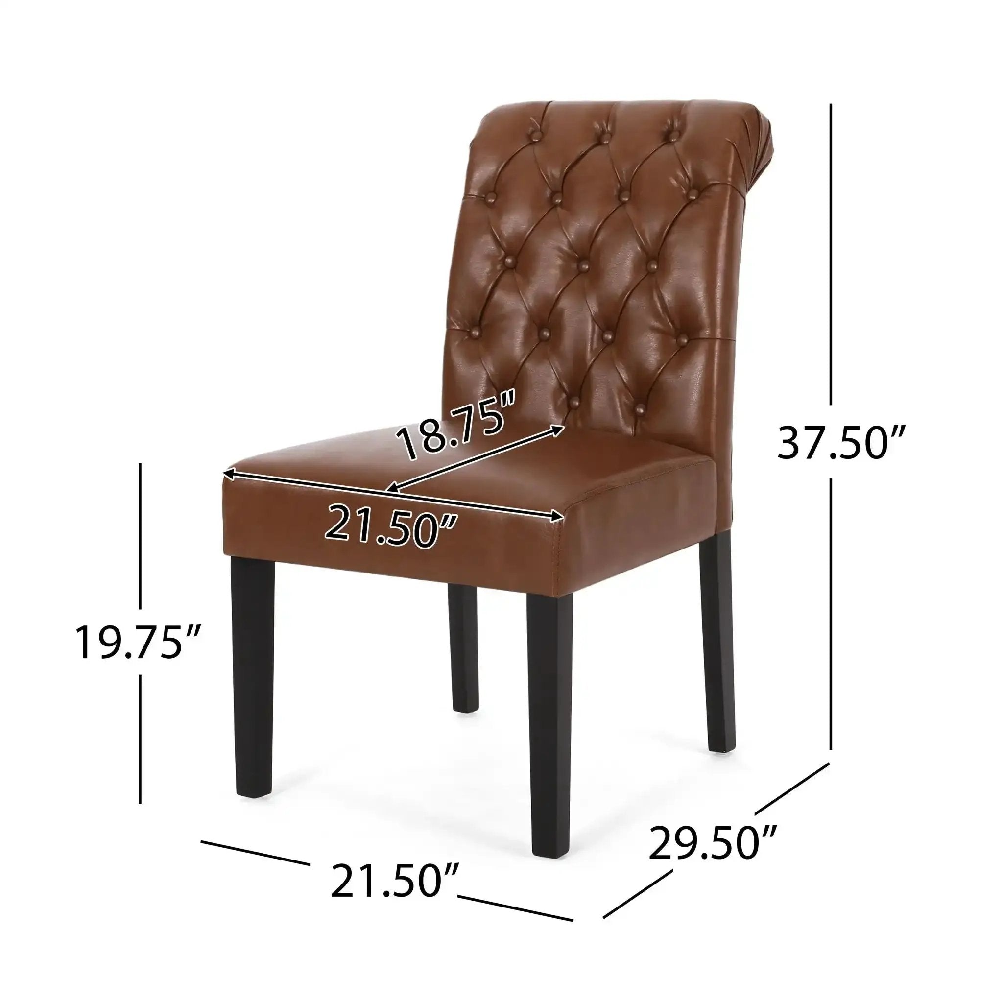 Broxton Tuft Dining Rolltop Chairs With Button Tufted Backrest (Set of 2) by HouseOfZazla