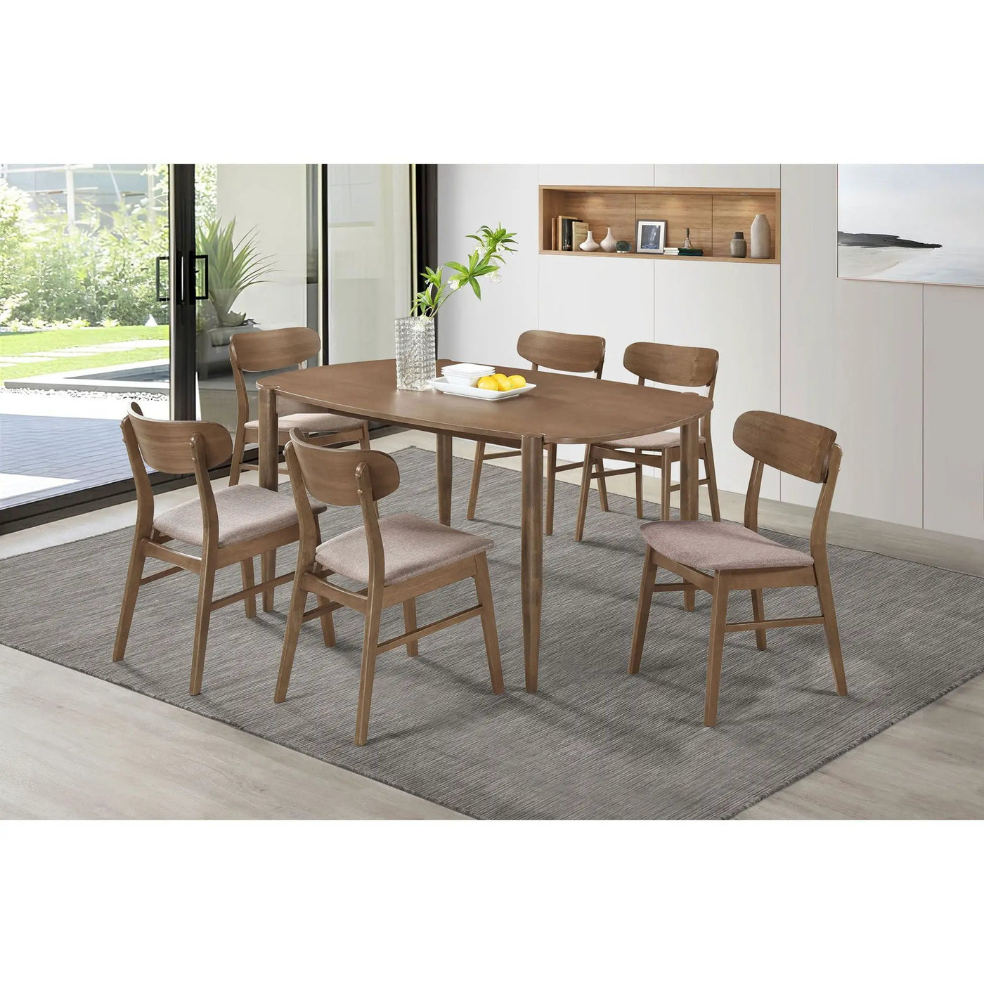 Whisten - Dining Set With Rounded Tabletop And Upholstered Chairs by HouseOfZazla