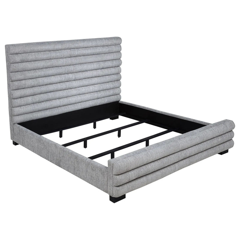 Patricia 58-inch Boucle Upholstered Eastern King Bed Grey by Unique Piece Furniture