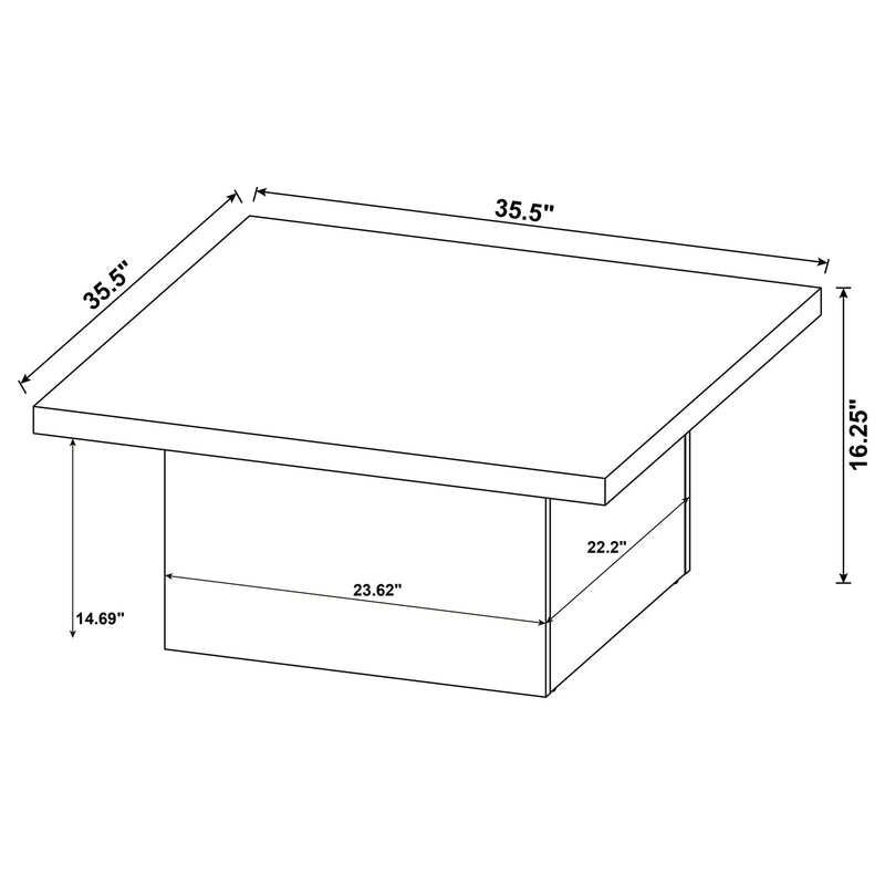 Devar Square Engineered Wood Coffee Table Mango Brown by Unique Piece Furniture
