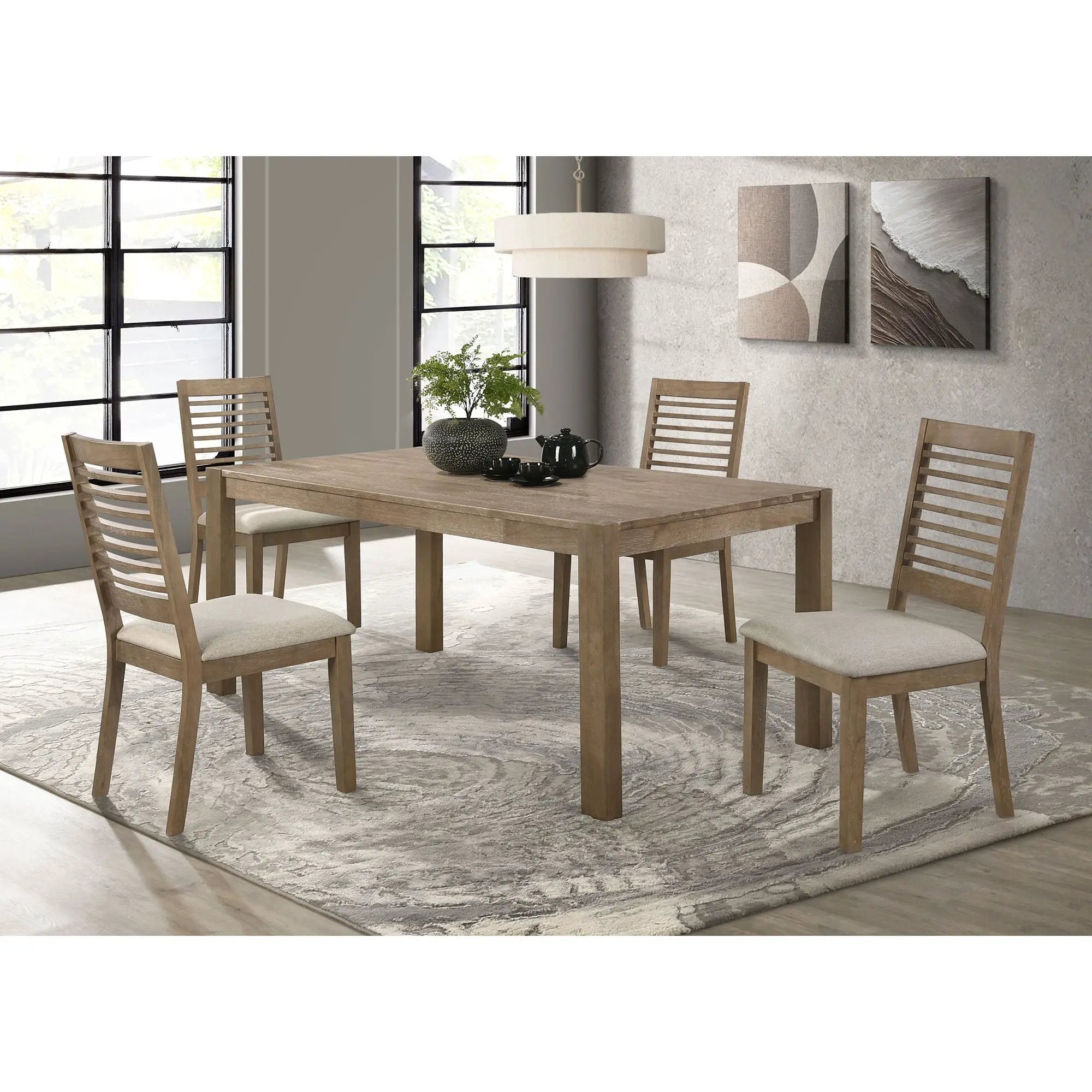 Umbarger - 5 Piece Rectangular Dining Set - Brown by HouseOfZazla