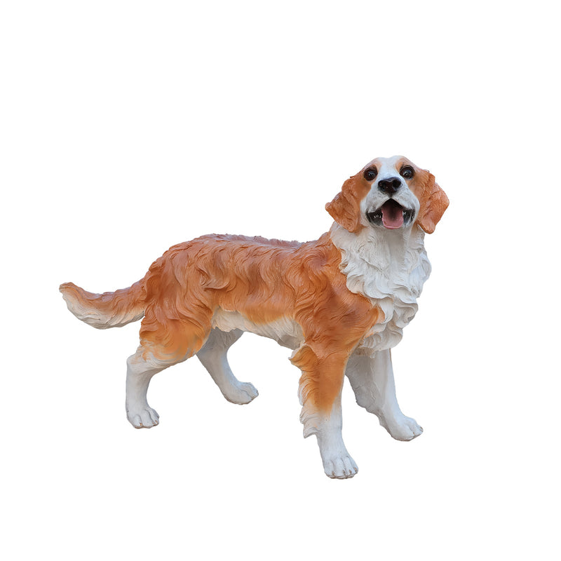 Lifelike Hound Dog Statue, Realistic Resin Animal Figurine for Indoor Outdoor Garden Lawn Yard Home Decor, Art Craft Gift, Brown+White, photo 7 of 7