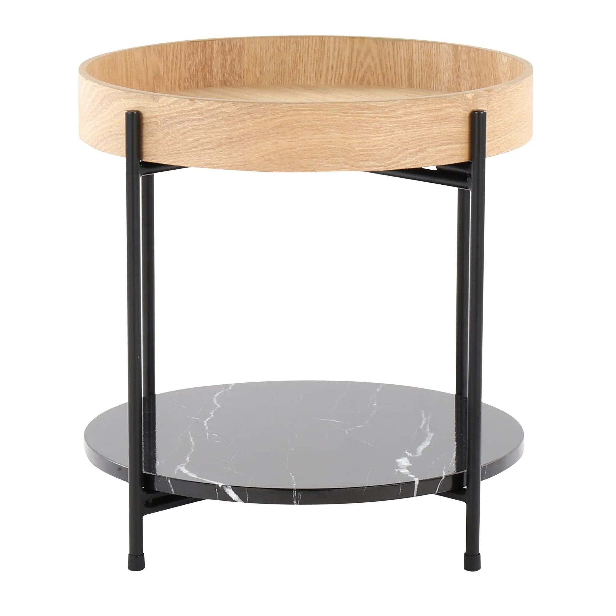 Daniella - Contemporary End Table - Black / Natural by HouseOfZazla