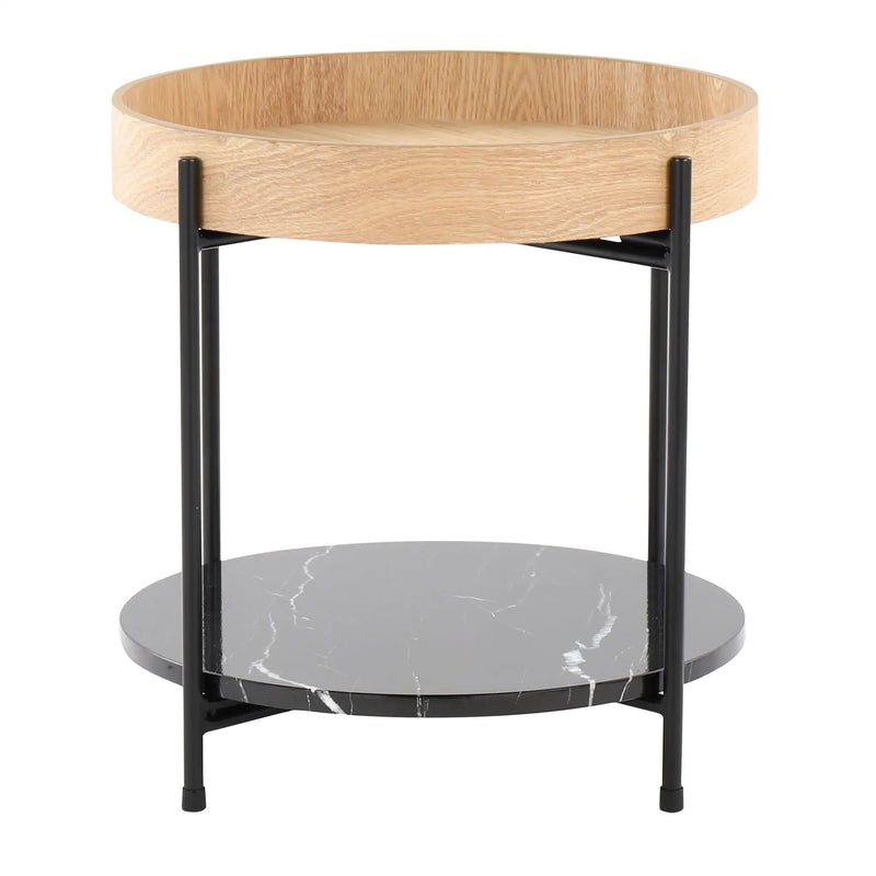 Daniella - Contemporary End Table - Black / Natural by HouseOfZazla