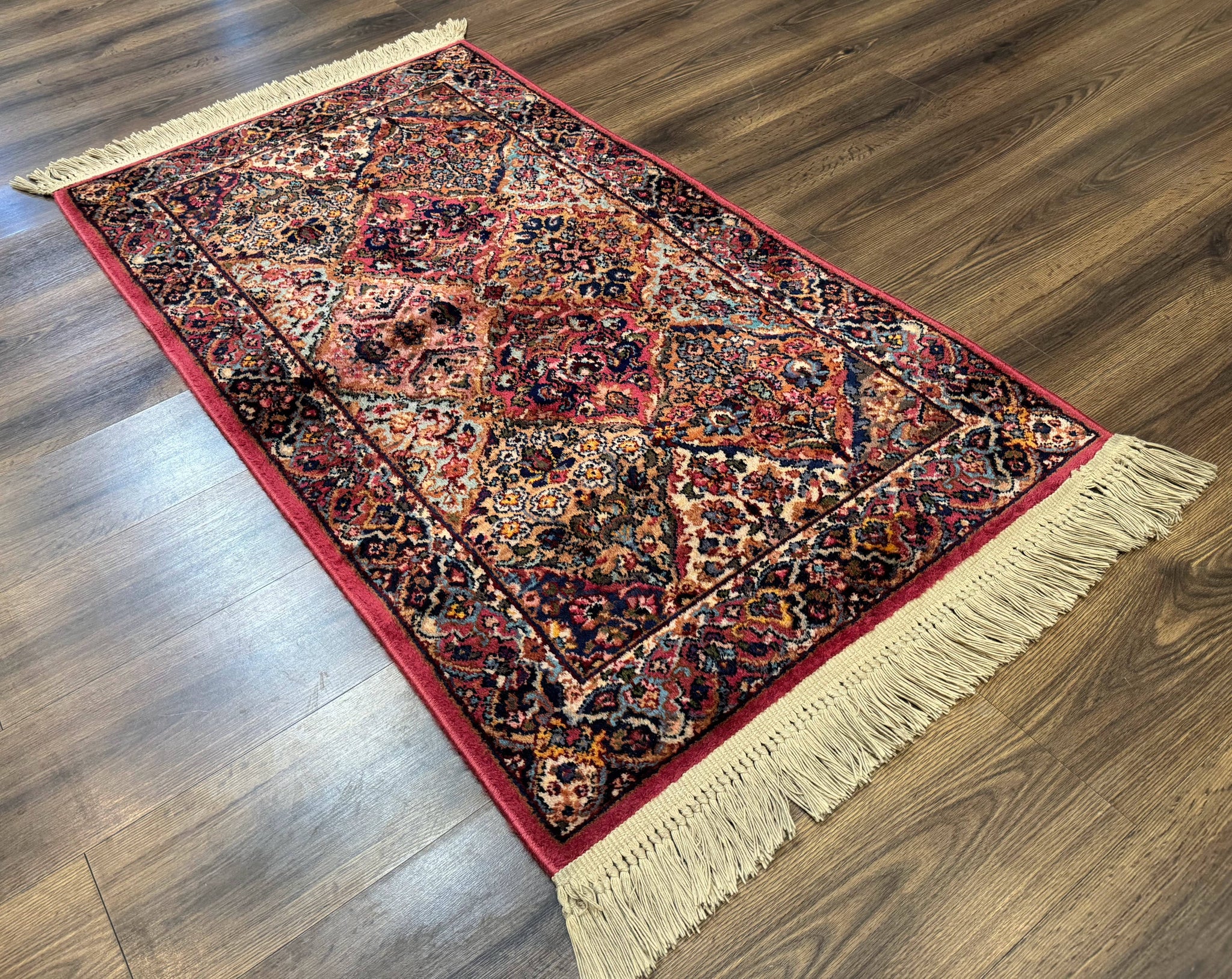 Karastan Rug 3x5 Multicolor Panel Kirman #717, Original 700 Series, Wool Pile, Discontinued by Jewel Rugs