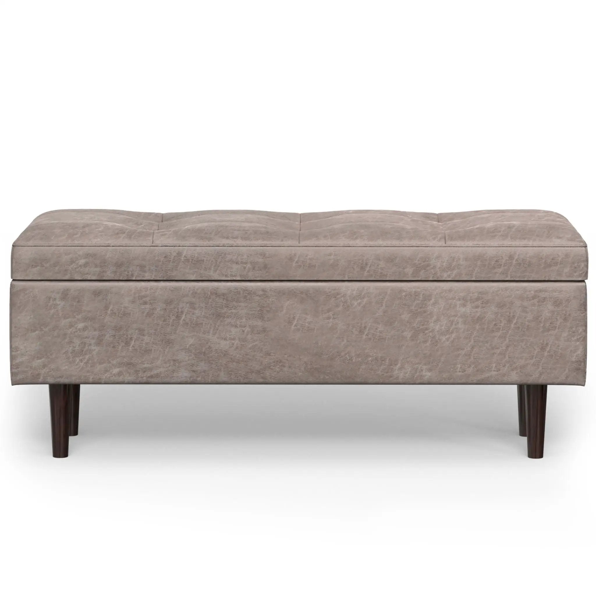 Shay - Large Square Coffee Table Storage Ottoman Mid-Century Style by HouseOfZazla