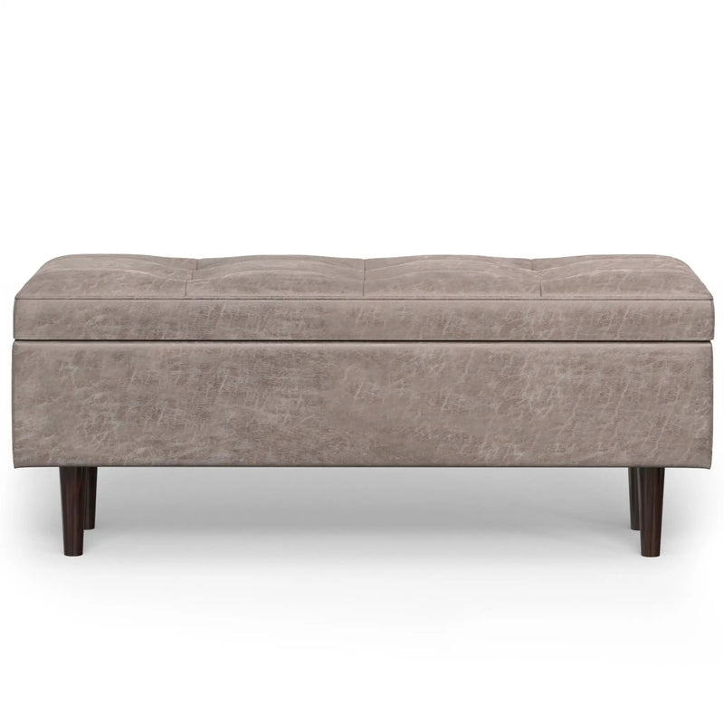 Shay - Large Square Coffee Table Storage Ottoman Mid-Century Style by HouseOfZazla