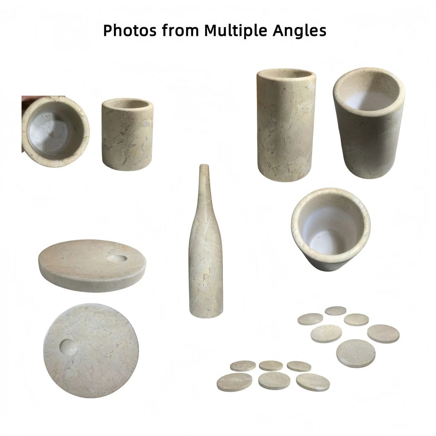 10 Pieces Luxury Natural Marble Dining Room Accessories Set by HouseOfZazla