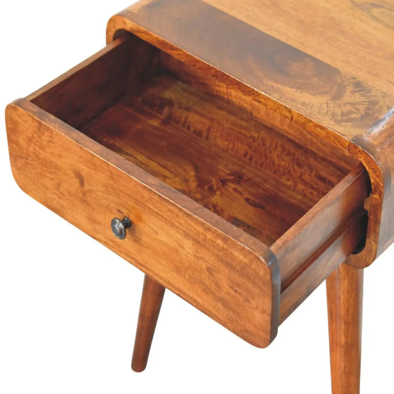 Avora Chestnut Nightstand with 1-Drawer, Nordic Legs by HouseOfZazla