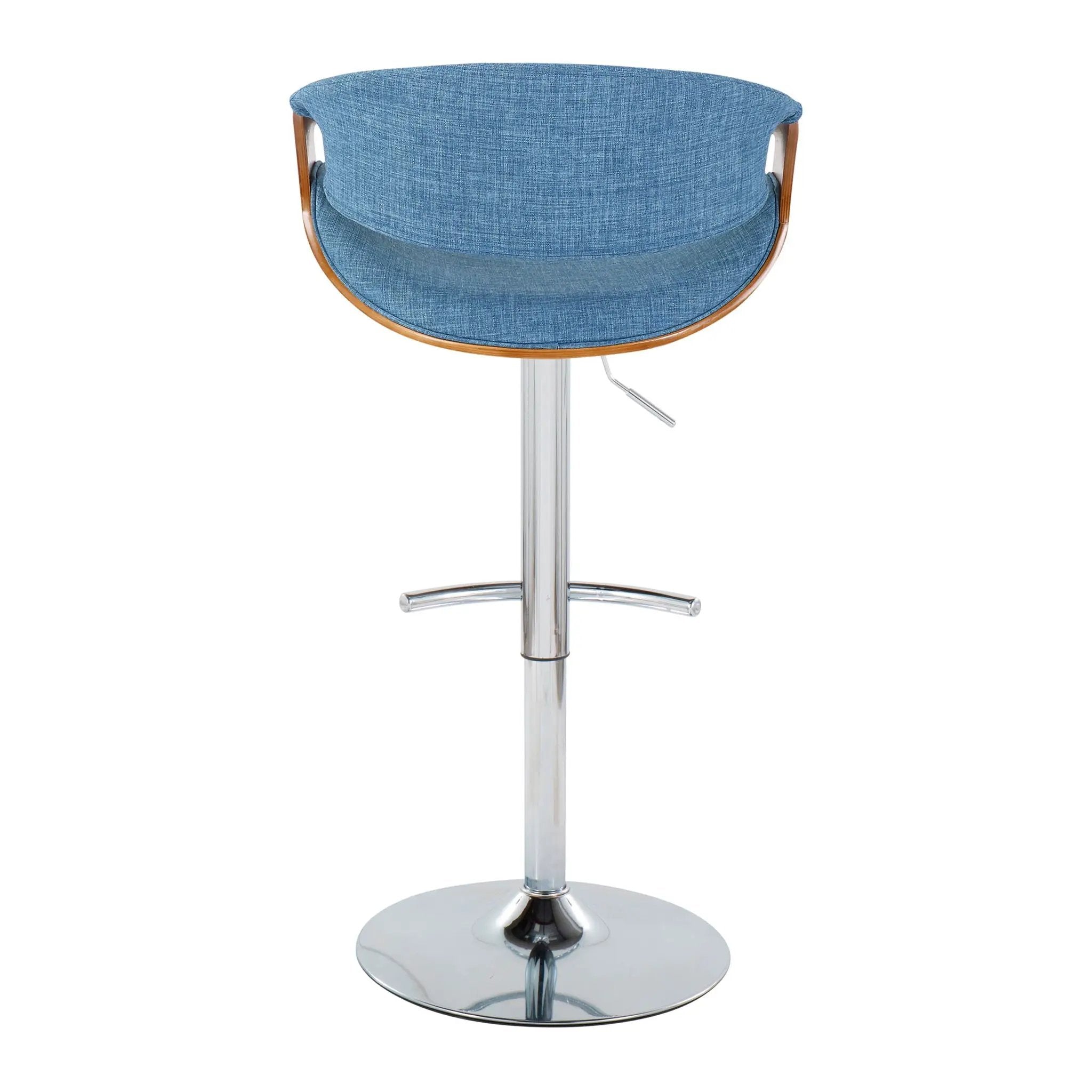 Curvo - Mid Century Modern Adjustable Barstool With Swivel With Rounded T Footrest (Set of 2) by Unique Piece Furniture