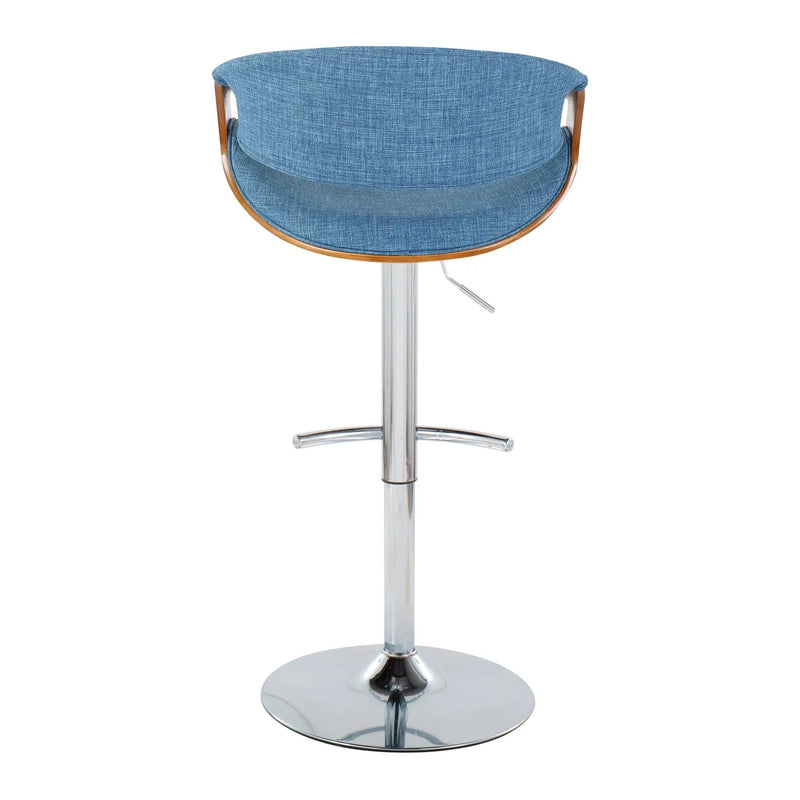 Curvo - Mid Century Modern Adjustable Barstool With Swivel With Rounded T Footrest (Set of 2) by Unique Piece Furniture