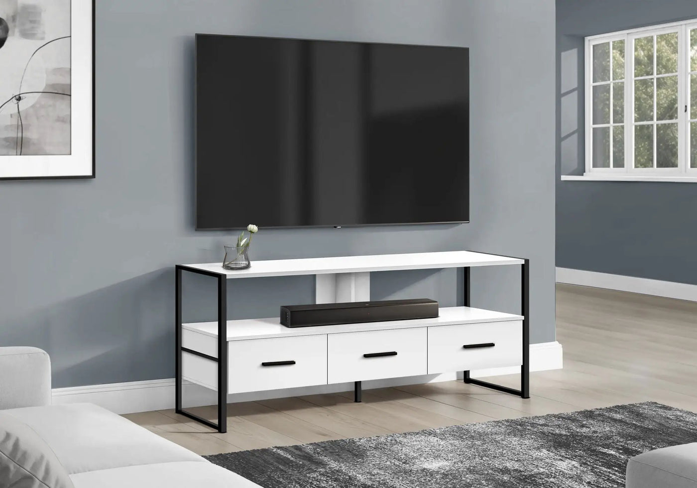TV Stand, Console, Media Entertainment Center, Storage Drawers, Modern by Unique Piece Furniture