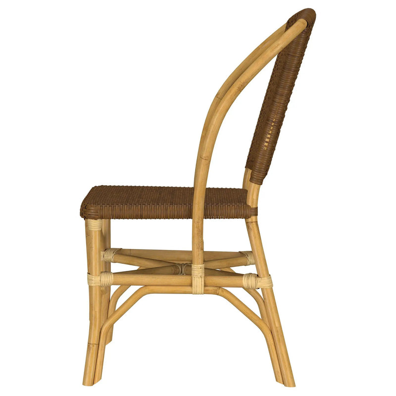 Lexley Woven Rattan Dining Side Chair Brown (Set of 2) by Unique Piece Furniture