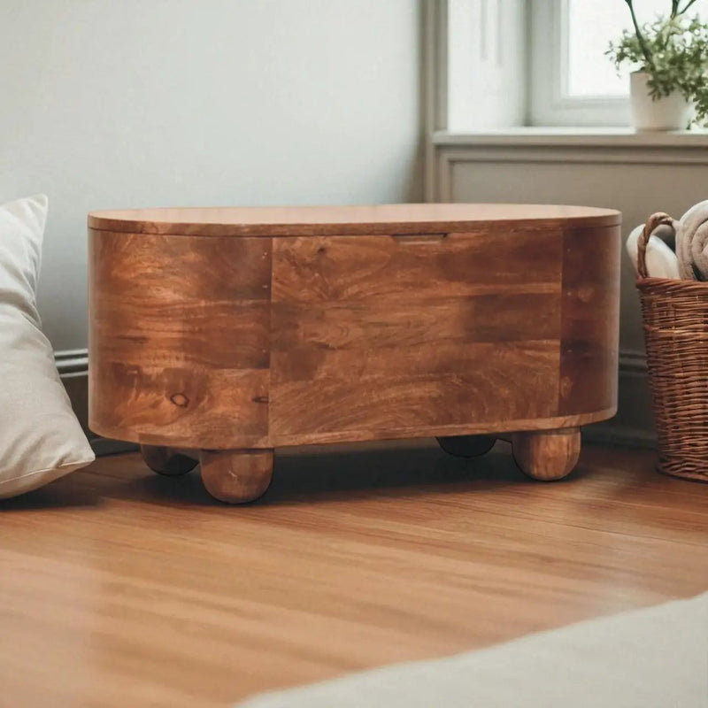 Solid Wood Curva Storage Trunk by HouseOfZazla