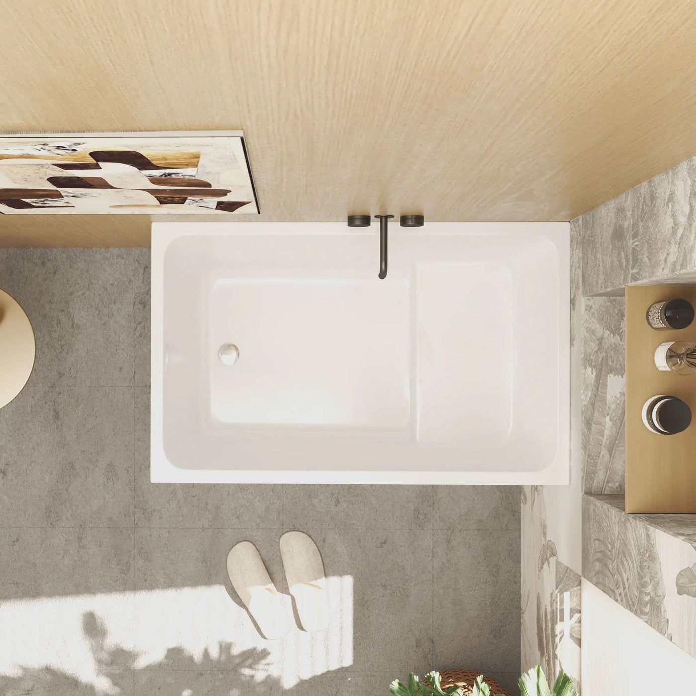Gloss Freestanding Bathtub With Built In Seat by HouseOfZazla