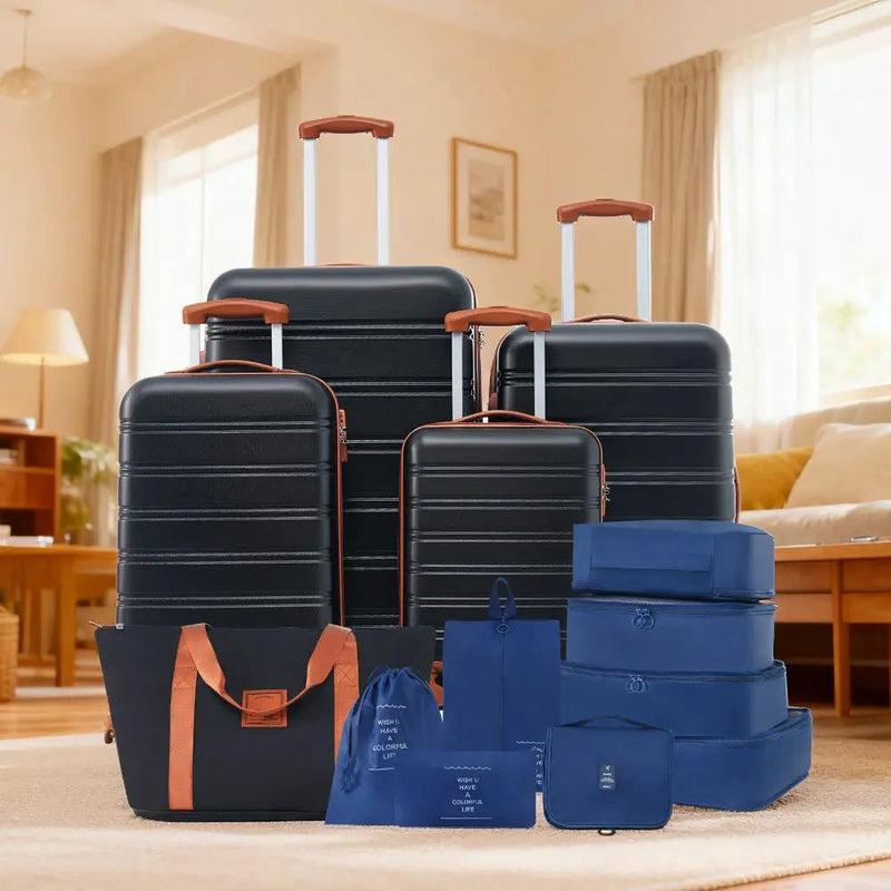 Hardshell Luggage Sets 4 Pieces + Bag Spinner Suitcase With Tsa Lock Lightweight - 16" / 20" / 24" / 28" Luggages by HouseOfZazla