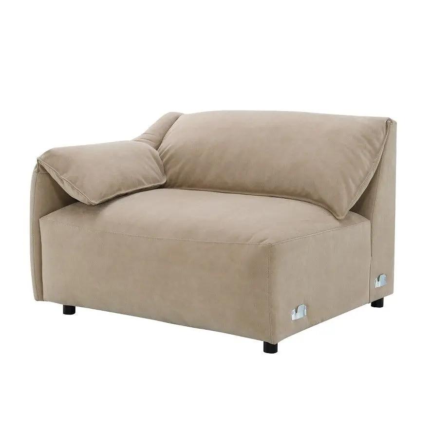 Veata - Sectional Sofa - Light Brown Suede by Unique Piece Furniture