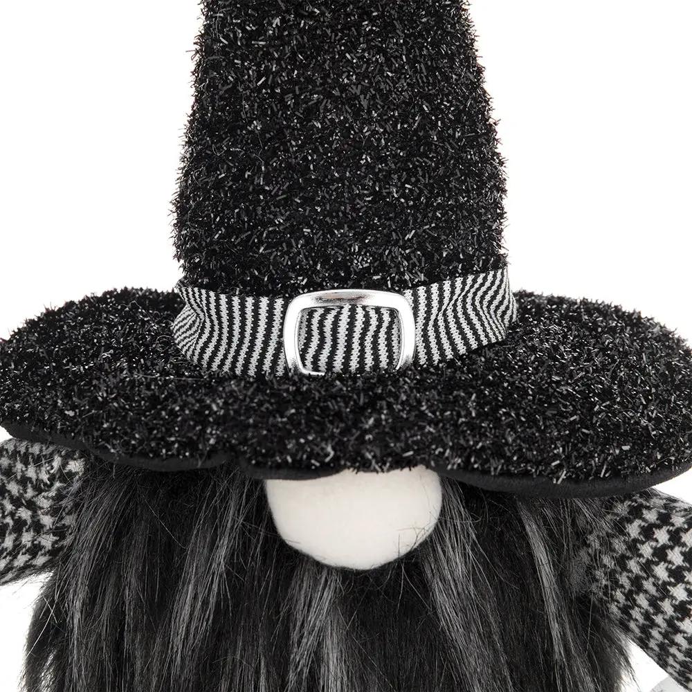 Set of 2 Black Fabric Gnomes with 'Boo' Banner by HouseOfZazla