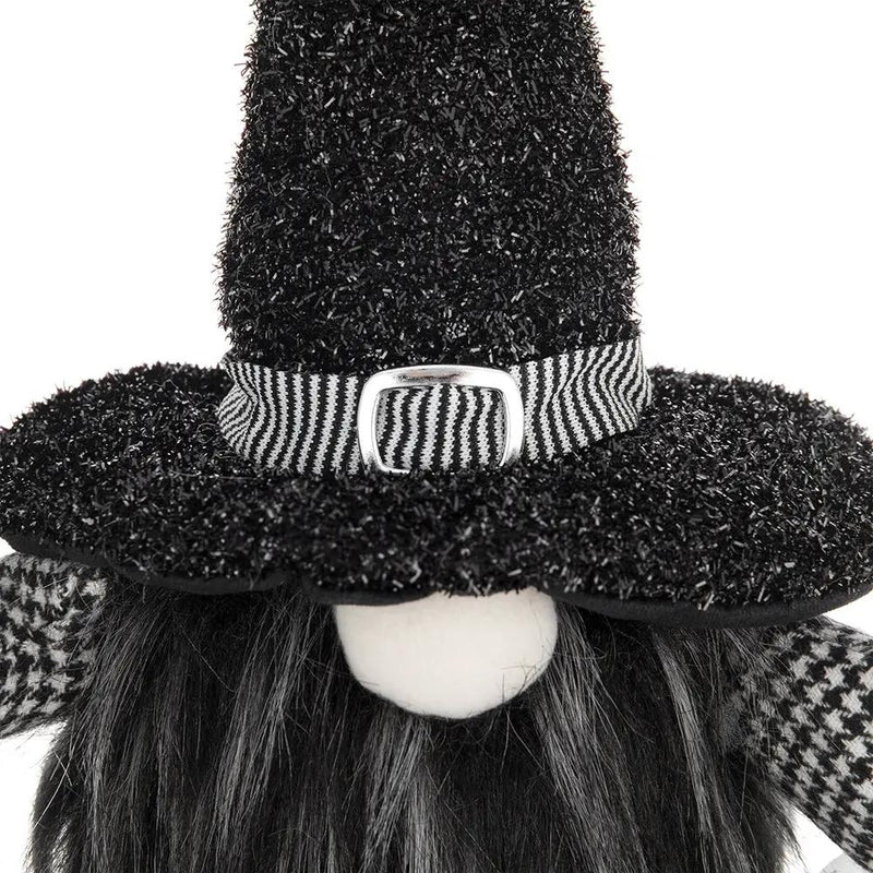 Set of 2 Black Fabric Gnomes with 'Boo' Banner by HouseOfZazla