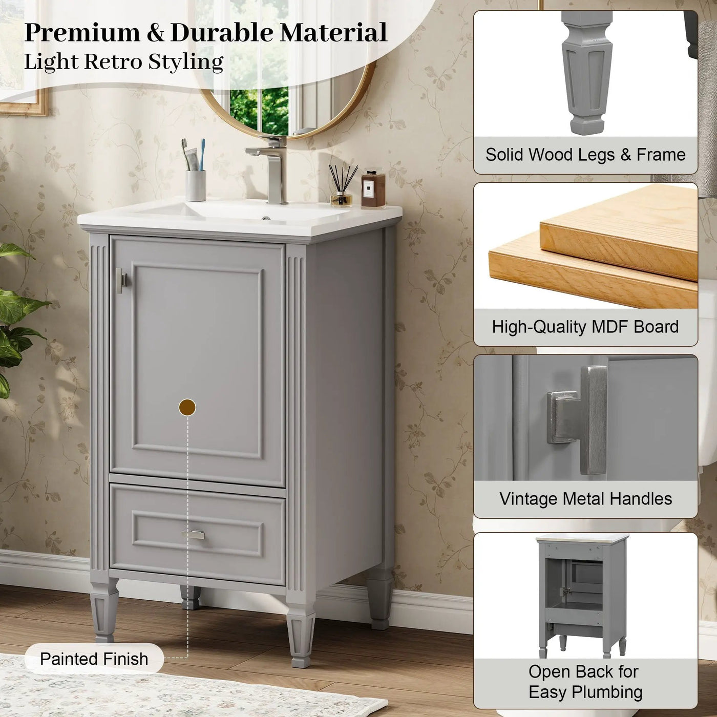 Retro Bathroom Vanity With Sink by HouseOfZazla