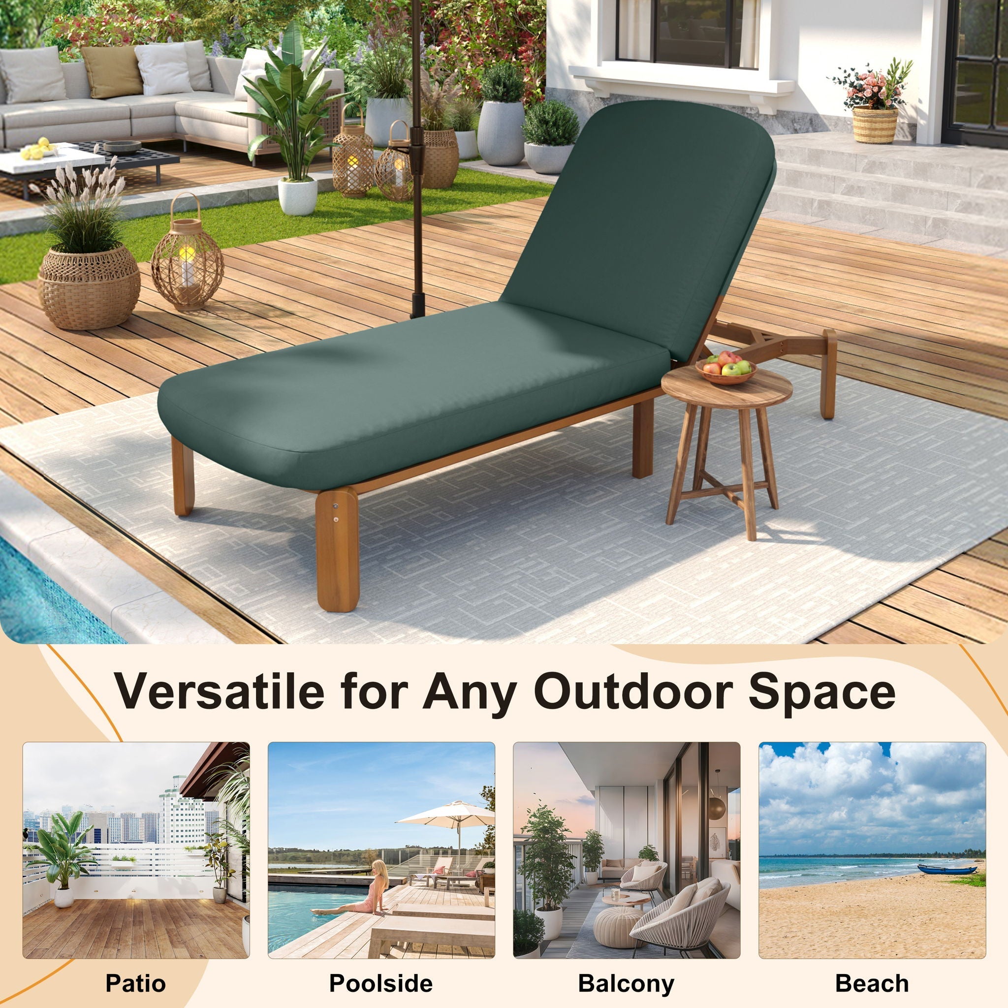 Outdoor Chaise Lounge With Adjustable Backrest by HouseOfZazla