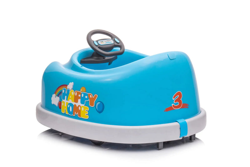 Bumper Car For Kids, 12V Dual Drive 1-6 Years Old Children's Electric Car With Pushrod Dinner Plate USB Bt Music Rocking Horse Mode Anti-Collision Bumper Ride On Car by HouseOfZazla