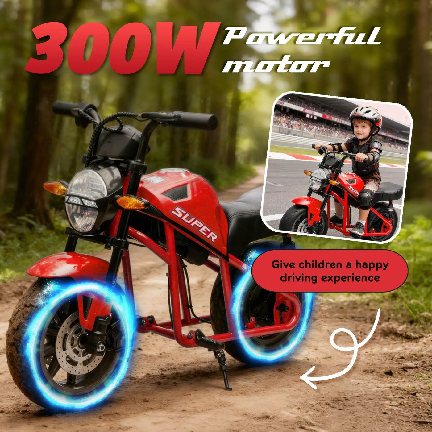 24V300W Kids Ride On XL Electric Toy Muscle Motorcycle by HouseOfZazla