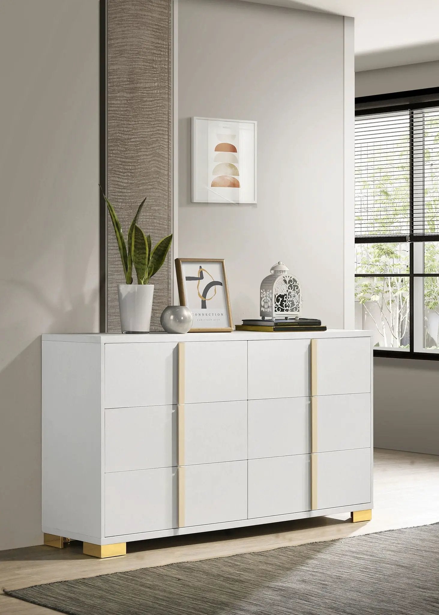 Marceline 6-drawer Dresser White by Unique Piece Furniture