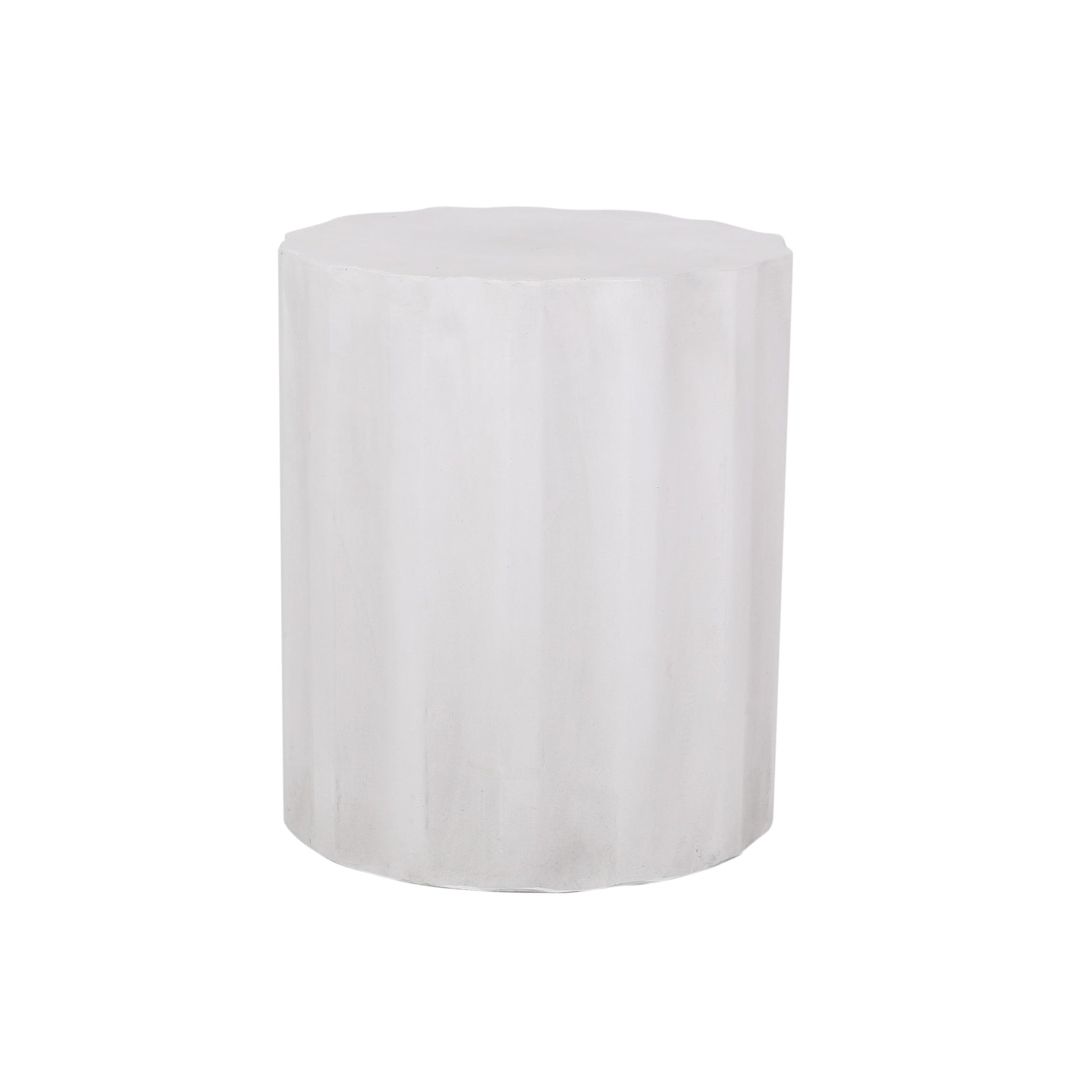 Outdoor Lightweight Concrete Side Table, Antique White by HouseOfZazla