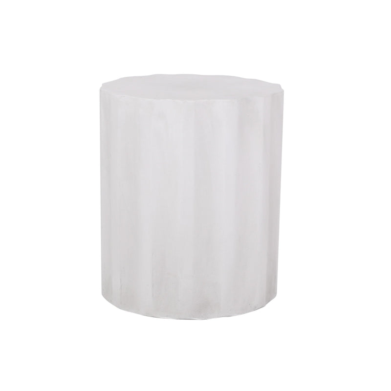 Outdoor Lightweight Concrete Side Table, Antique White by HouseOfZazla