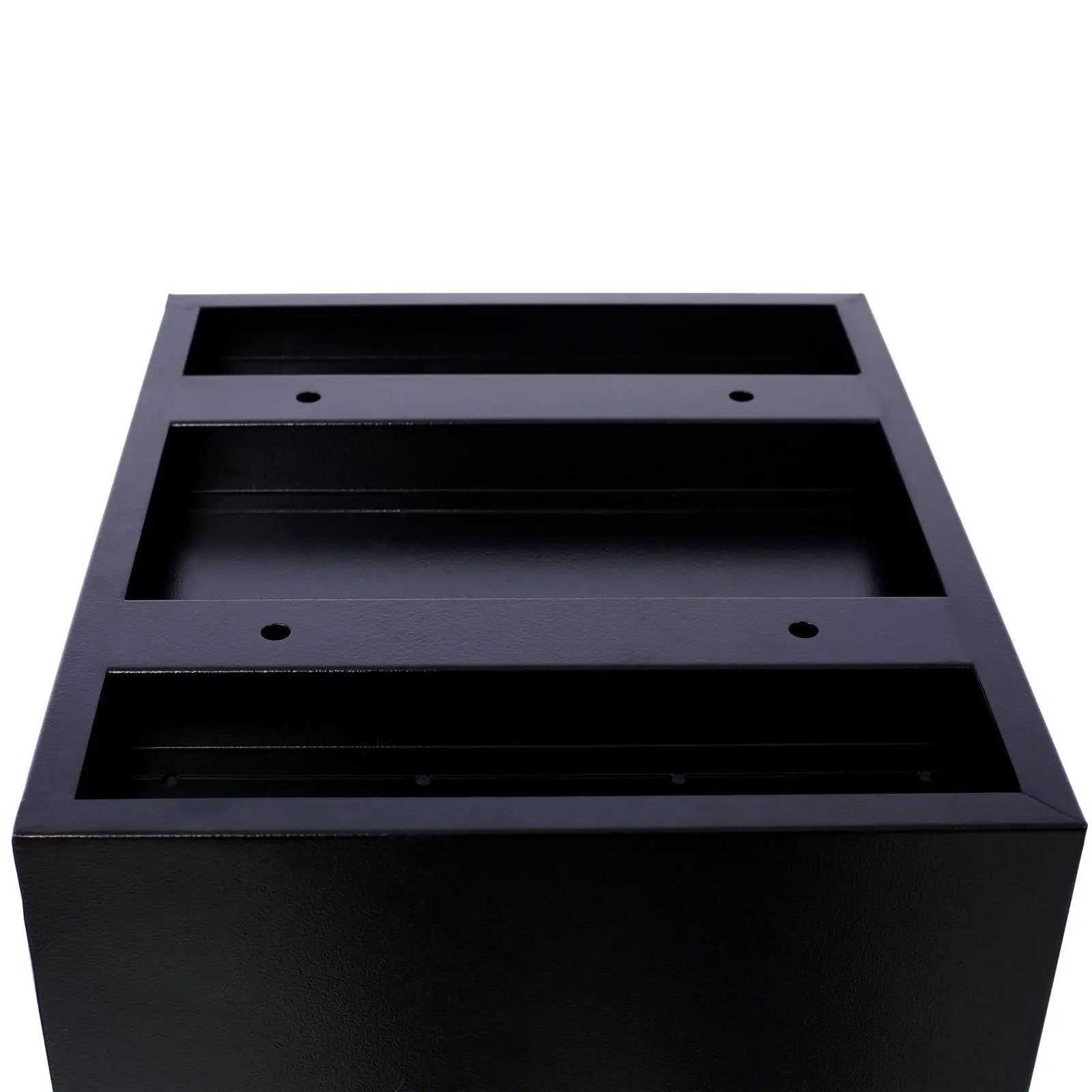 Package Delivery Box, Galvanized Steel Parcel Mailbox With Code Lock & Mounting Hardware, For Outdoor Porch, Curbside - White / Black by Unique Piece Furniture