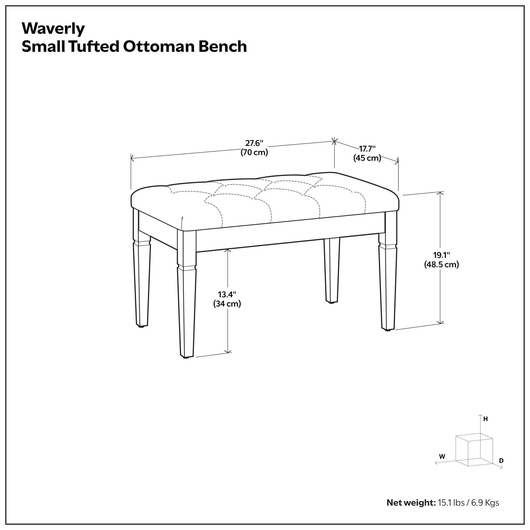 Waverly - Upholstered Tufted Ottoman Bench by Unique Piece Furniture