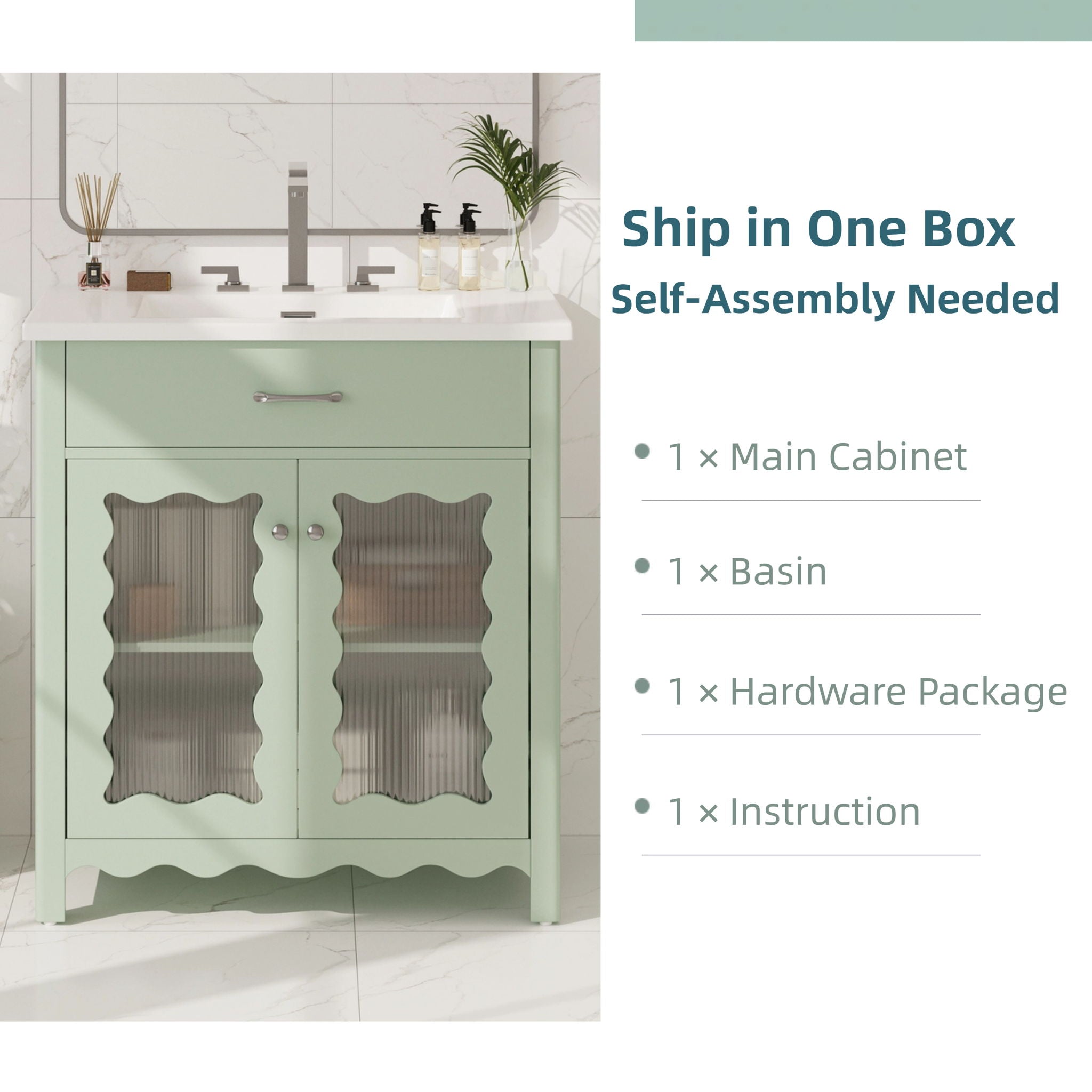 Modern Bathroom Vanity With Tempered Glass Doors by HouseOfZazla