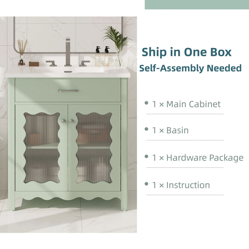 Modern Bathroom Vanity With Tempered Glass Doors by HouseOfZazla