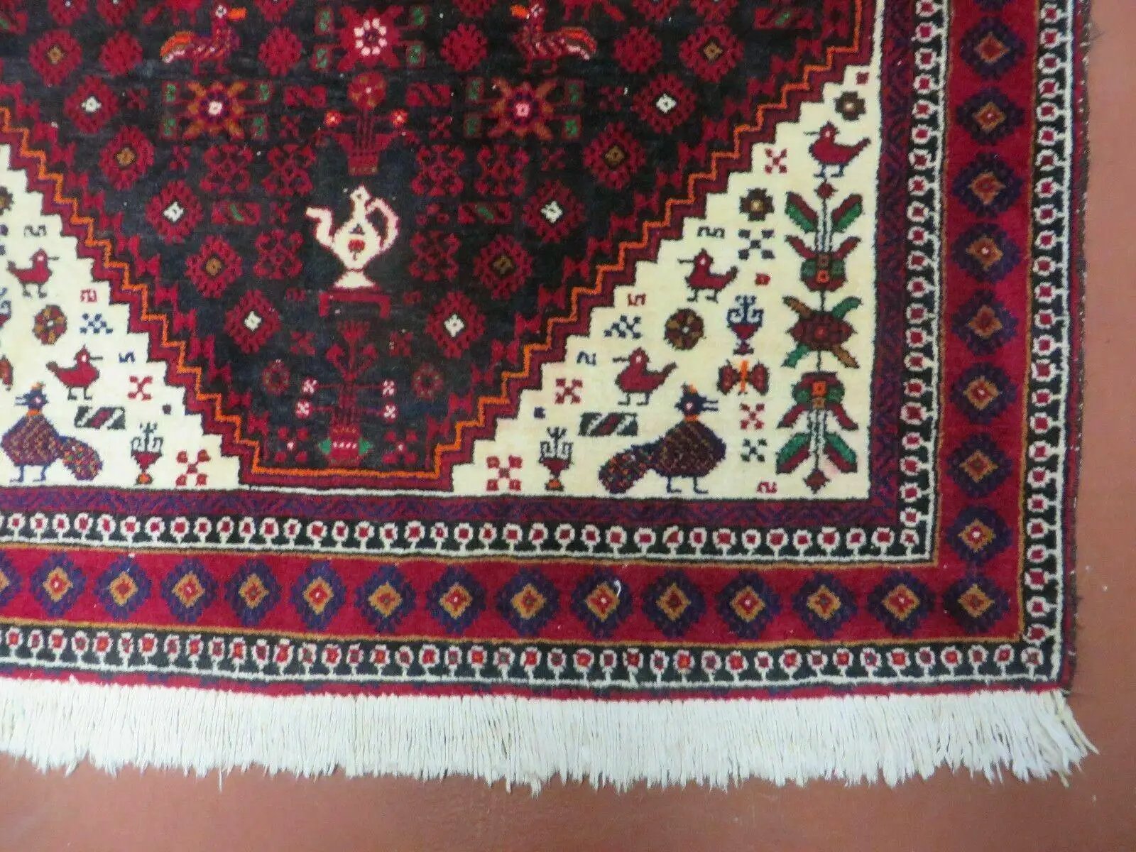 4' X 7' Vintage Handmade Indian Jaipur Rug Bird Carpet by Jewel Rugs