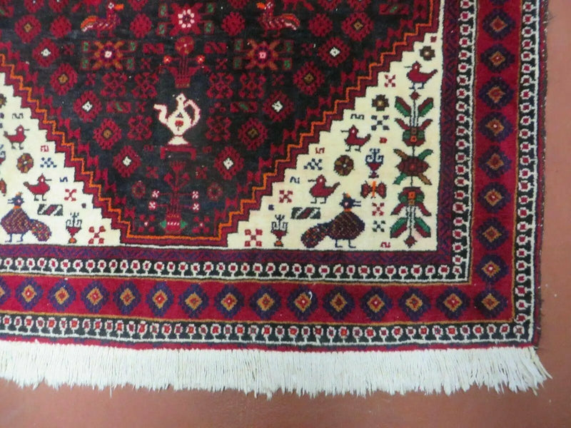 4' X 7' Vintage Handmade Indian Jaipur Rug Bird Carpet by Jewel Rugs