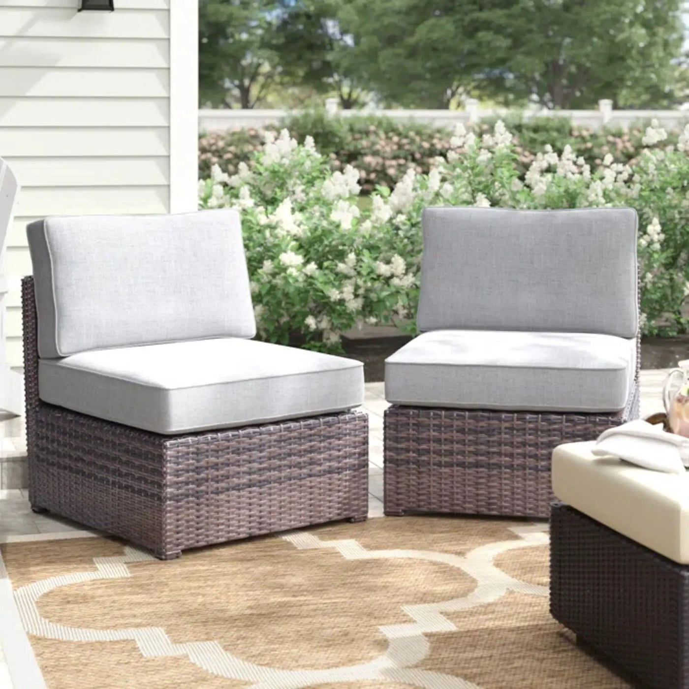 Armless Patio Chair With Cushions by HouseOfZazla